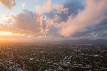 sunset over the city