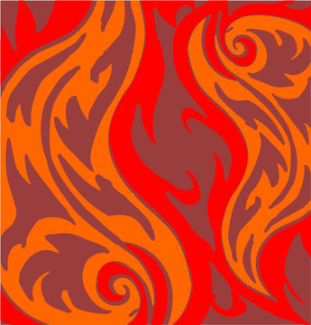 hand drawing tattoo tribal flame print and embroidery graphic design vector art