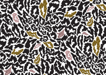 Abstract animal skin leopard seamless pattern design. Jaguar, leopard, cheetah, panther fur.