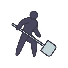 Isolated avatar with shovel fill style icon vector design