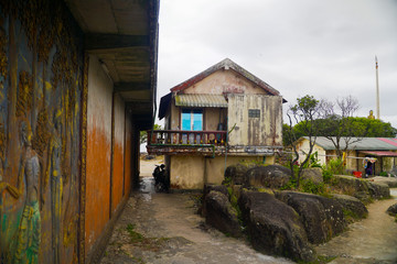 Fototapeta na wymiar House next to the temple Kempot Cambodia