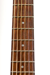 acoustic guitar on white background