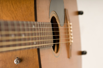 Fototapeta premium acoustic guitar on white background