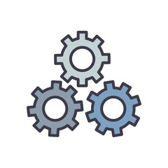 Isolated gears fill style icon vector design