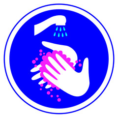 Hand washing Mandatory sign for stop infection