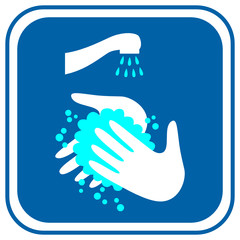 Obraz premium Hand washing Mandatory sign for stop infection
