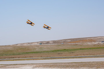 old propeller aircraft, air shows. Sivrihisar