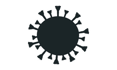 Coronavirus Covid-19 dark grey on white. Vector illustration isolated on white background.