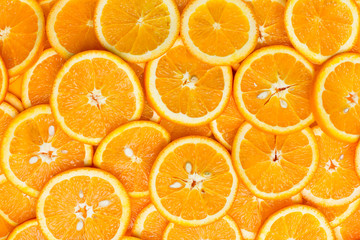 background of sliced oranges. orange background, vitamin C