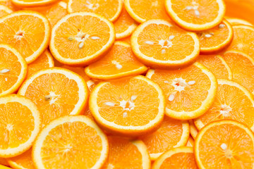 background of sliced oranges. orange background, vitamin C