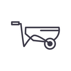 Isolated wheelbarrow line style icon vector design