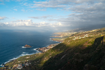 Coast of northern Tenerife, Canary Islands at sunset