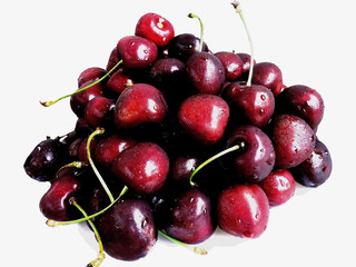 Ripe juicy large sweet cherry isolate