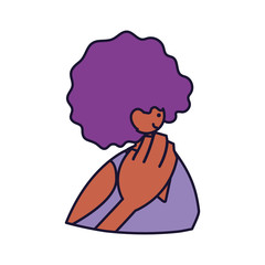 portrait of young woman, line and fill style icon