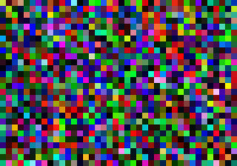 Vector illustration of many colorful squares with random colors.