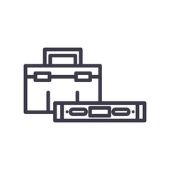 Isolated helmet and tox boxes line style icon vector design