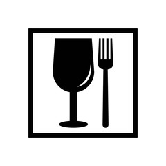 glass and fork logo vector
