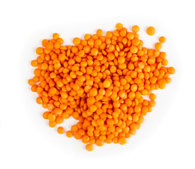 Red raw dry lentils