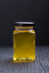 Honey in a transparent jar