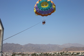 paragliding in the sky