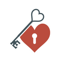 Creative design of love key icon