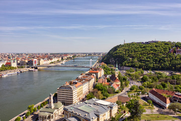 Budapest drone view from Buda side
