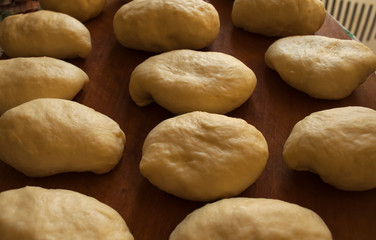 Fototapeta na wymiar pastry dough, yeast dough for pies,