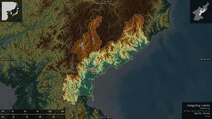 Hamgyŏng-namdo, North Korea - composition. Relief © Yarr65