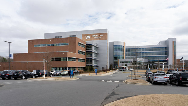 Charlotte, North Carolina, USA - January 15, 2020: Exterior view of VA Health Care Center, a Veterans hospital in Charlotte, North Carolina.
