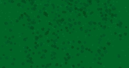 Patrick Day background with falling shamrock leaf pattern. For festive pub party. 3d render, 3D illustration