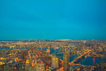 Fototapeta na wymiar Manhattan since the One World Trade Center Observatory 