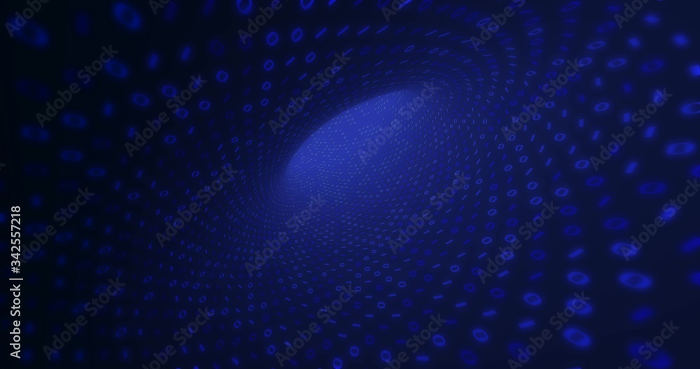 Aufkleber neon digital binary tunnel. background for network, big data, data center, digital event. 3d illustr