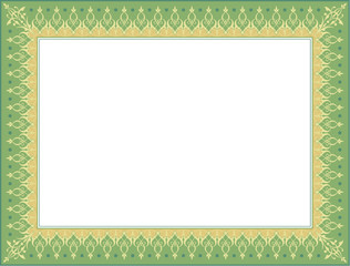 green certificate with gold ornament