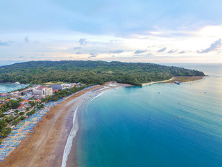 Fototapeta na wymiar Panoramic View of Pangandaran Beach Bay