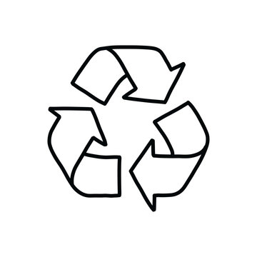 recycling symbol doodle icon, vector illustration