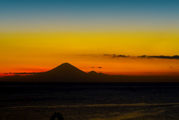 Scenic view of beautiful morning horizon over the sea, water.