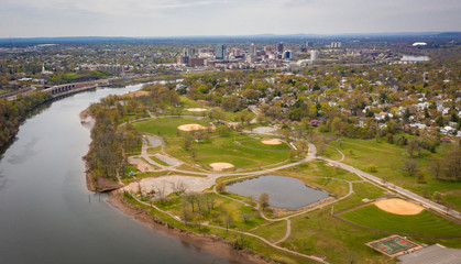 Drone of Donald Goodkind Bridge Raritan River New Jersey 