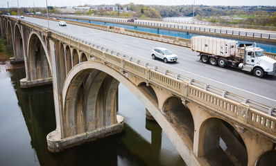 Drone of Donald Goodkind Bridge Raritan River New Jersey 