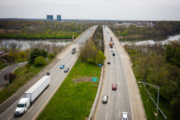 Drone of Donald Goodkind Bridge Raritan River New Jersey 