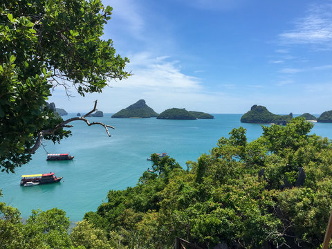 Thailand, Surat Thani, Ko Samui, Auf Ko Samui viele Inseln umgeben von t&uuml;rkisblauem Wasser