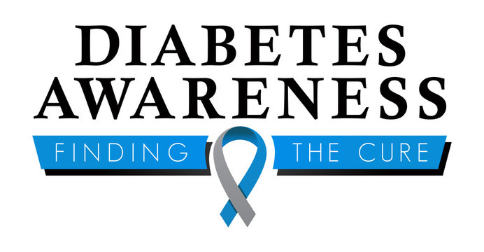 Diabetes Awareness Ribbon | Logo to Promote Health Education | Social Media Campaign Icon | Vector Fundraising Graphic
