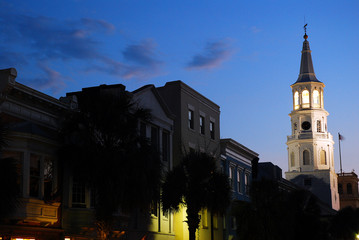 Naklejka premium Dusk on Charleston, South Carolina