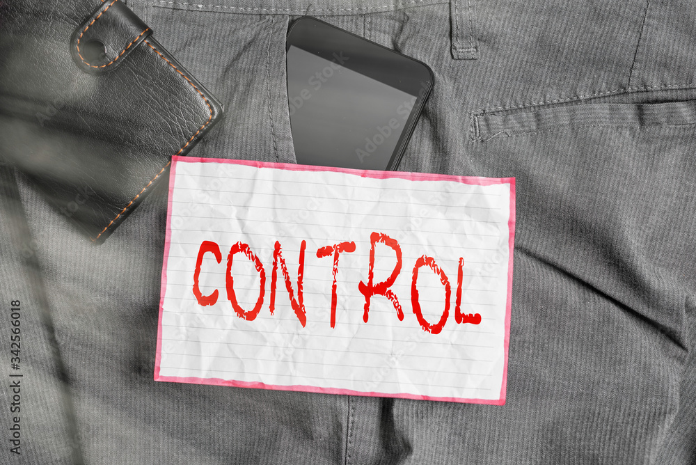 Poster text sign showing control. business photo showcasing power to influence direct behavior actions cour