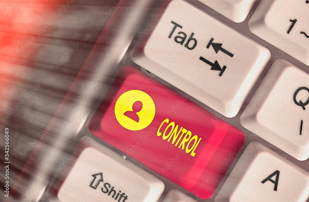 Poster text sign showing control. business photo showcasing power to influence direct behavior actions cour