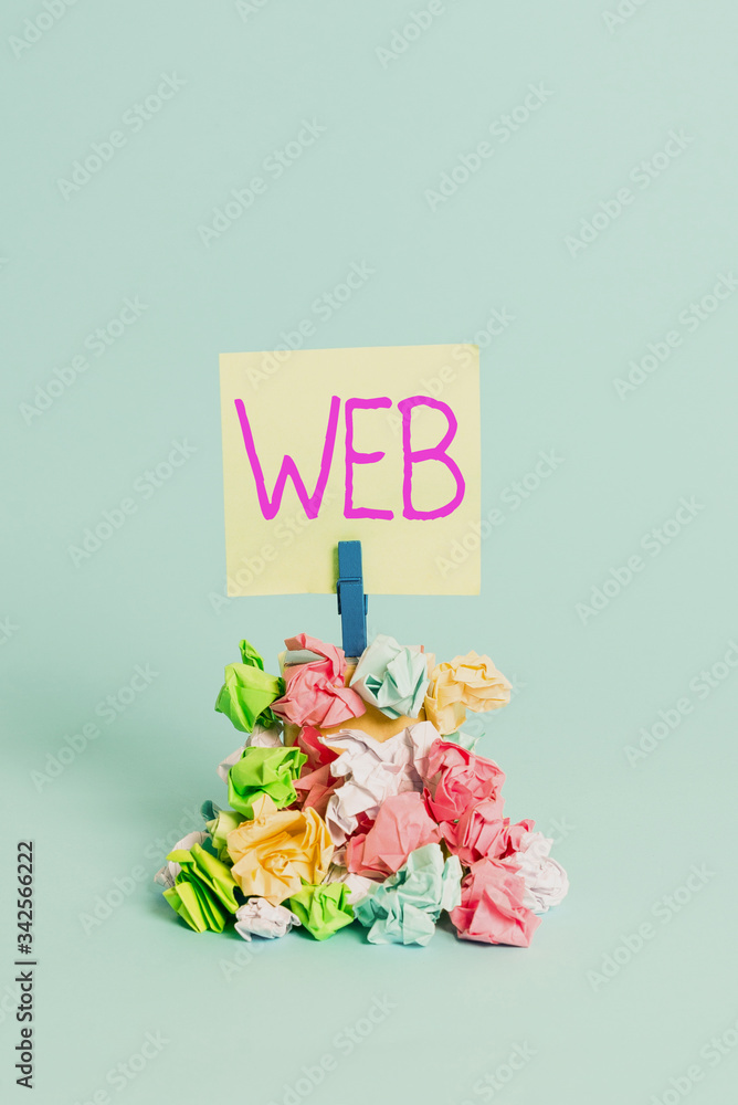Aufkleber handwriting text writing web. conceptual photo a system of internet servers that support specially f