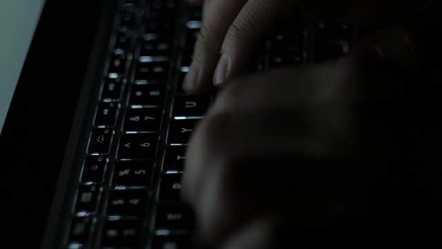 Keyboard typing at night