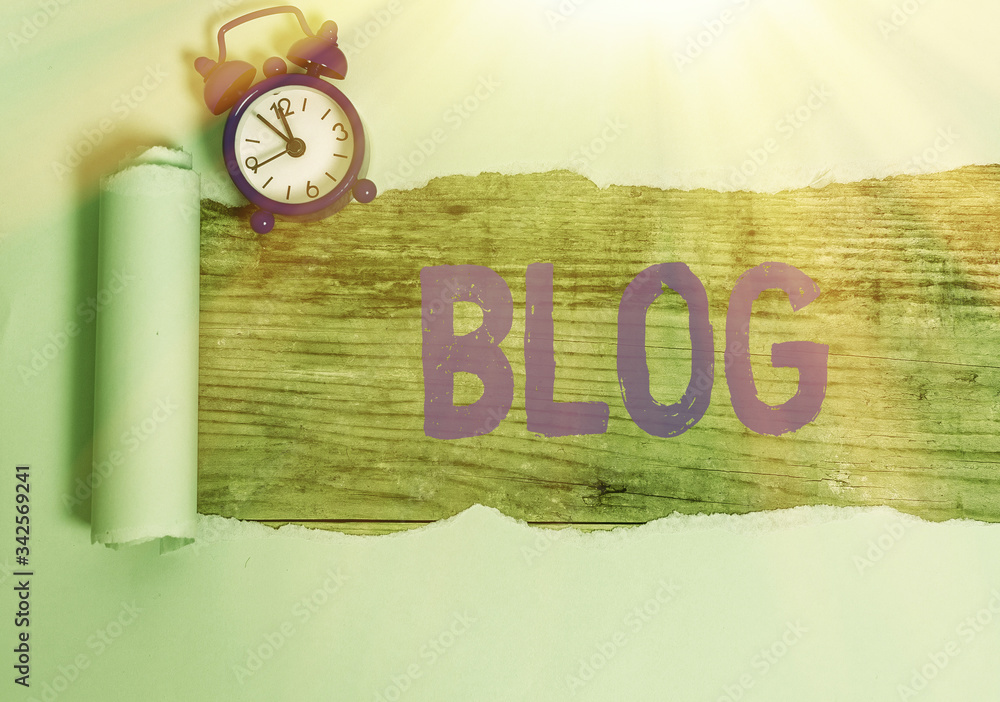 Poster text sign showing blog. business photo text regularly updated website web page run by individual