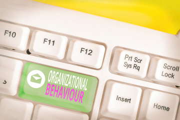 Handwriting text Organizational Behaviour. Conceptual photo the study of the way showing interact...