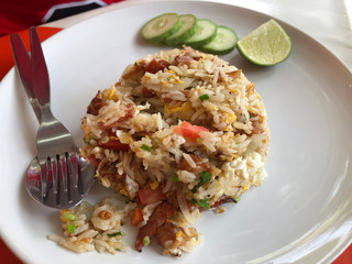 Arroz frito salteado con bacon estilo Thailandés 1
