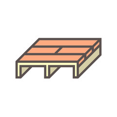 Wood floor construction and material vector icon design on white background.